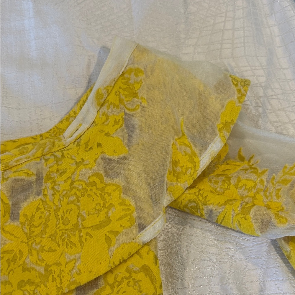 Self-Portrait Yellow Jacquard Floral Top - Picture 5 of 13